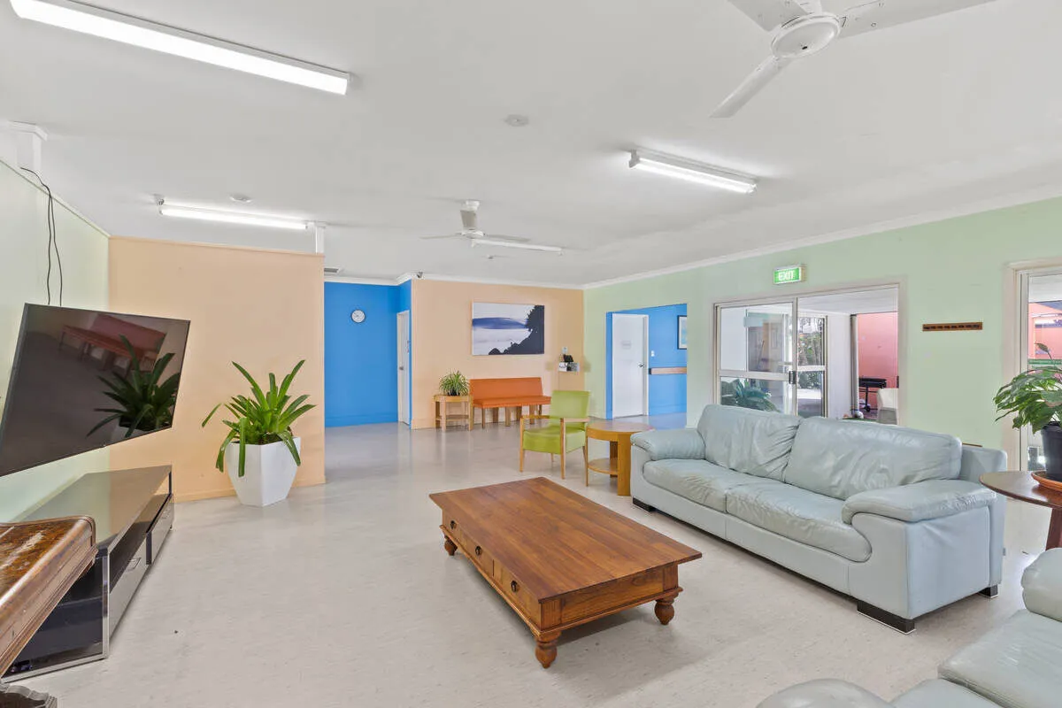 Christine Court common room with lounge seating